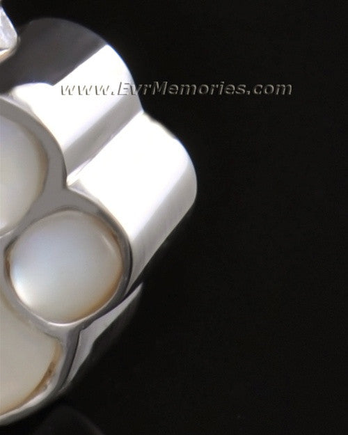 14K White Gold Pearly Paw Funeral Jewelry