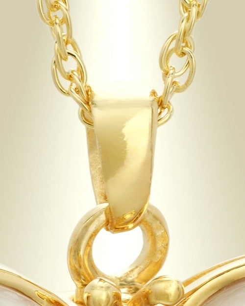 14K Gold Dewy Butterfly Cremation Charm