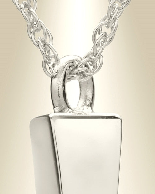 14K White Gold Parchment Cross Memorial Pendant