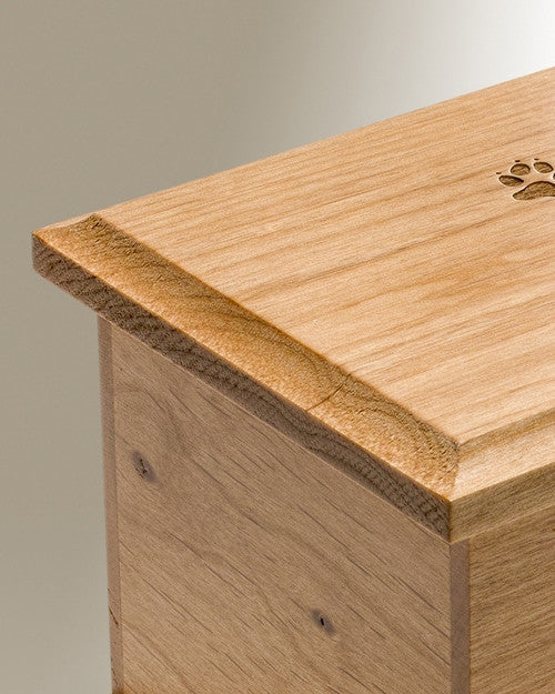 Small Alder Cremation Urn w/ Pawprints