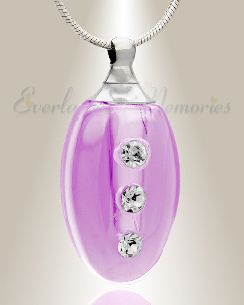 Glass Locket Violet Forever Cremation Jewelry