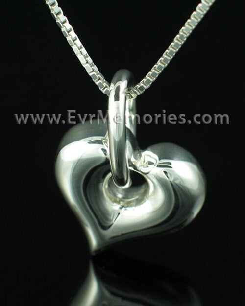Sterling Silver Hanging Heart Urn Keepsake