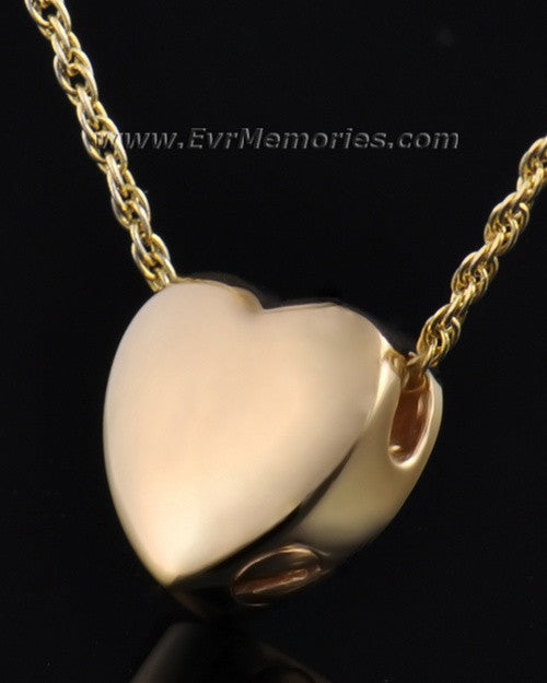 Gold Plated Dedication Heart Jewelry Urn