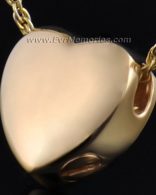 Gold Plated Dedication Heart Jewelry Urn