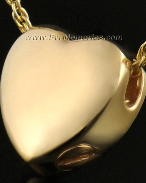 14k Gold Dedication Heart Jewelry Urn