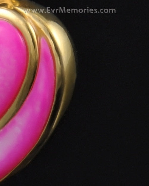 Gold Plated Crimson Heart Remembrance Pendant
