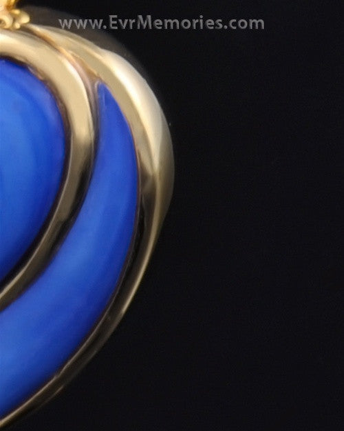 Gold Plated Indigo Heart Memorial Jewelry