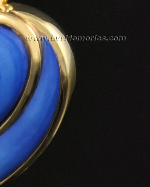 14k Gold Indigo Heart Memorial Jewelry
