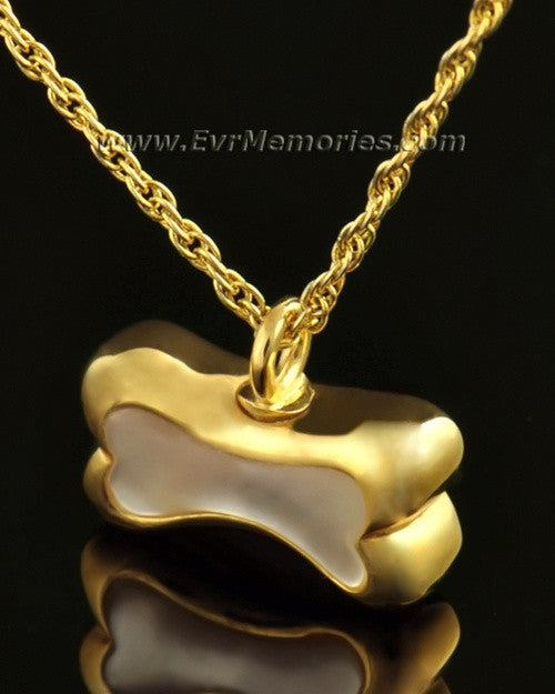 14k Gold Pearly Bone Ash Locket