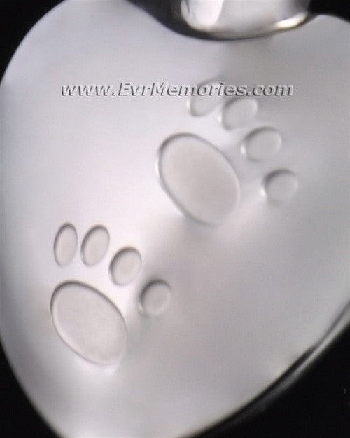 Stainless Steel Pawed Heart Pendant Keepsake