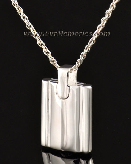14k White Gold Gentleman's Flask Urn Locket