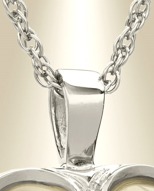 14k White Gold Innocent Heart Memorial Locket