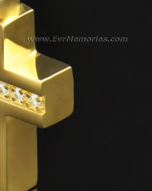 Gold Plated Brilliant Cross Keepsake Locket