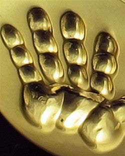 Gold Plated Tiny Hand Pink Urn Pendant