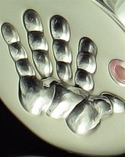 Sterling Silver Tiny Hand Pink Urn Pendant