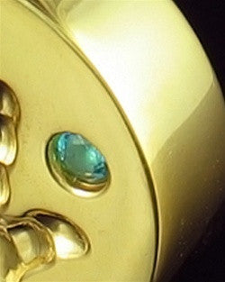 Gold Plated Tiny Hand Blue Urn Pendant
