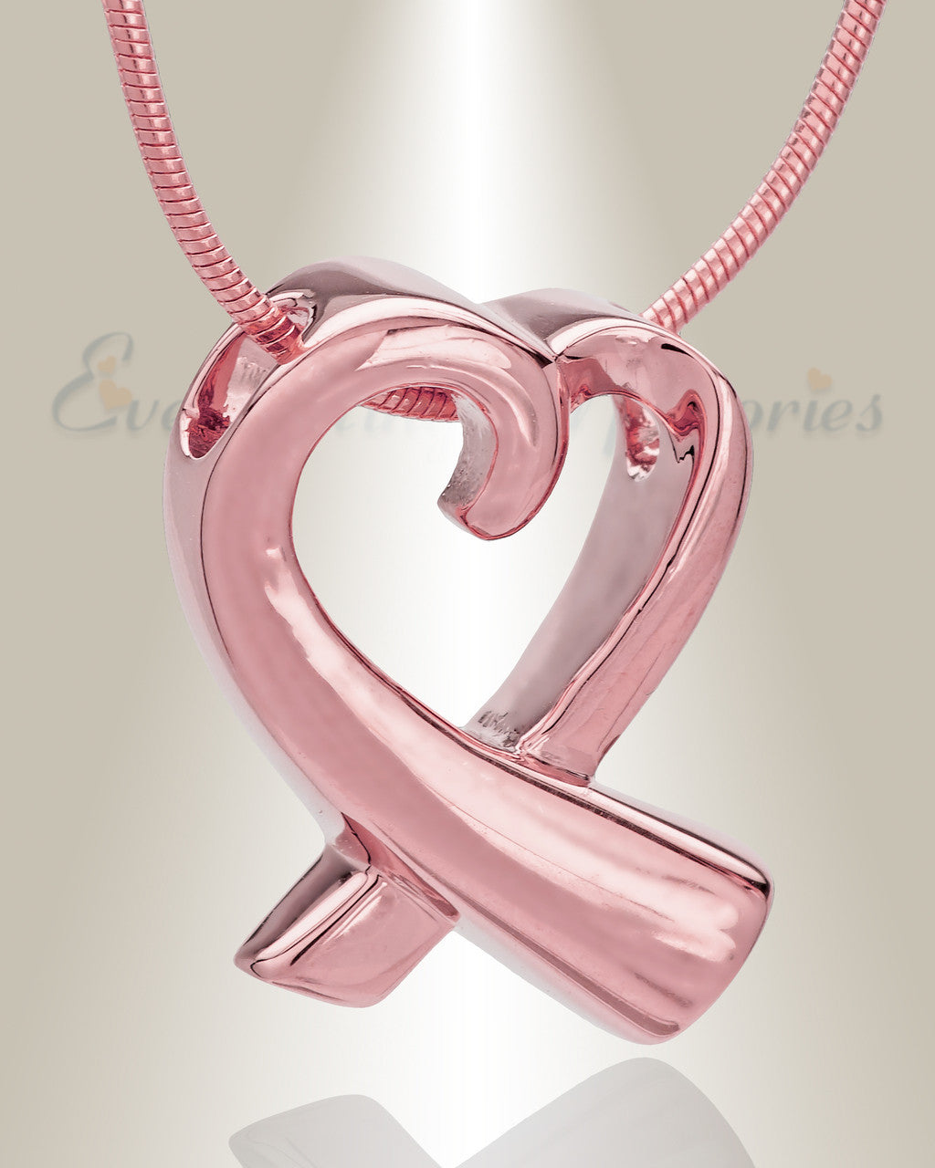 Rose Gold Plated Folded Heart Memorial Jewelry