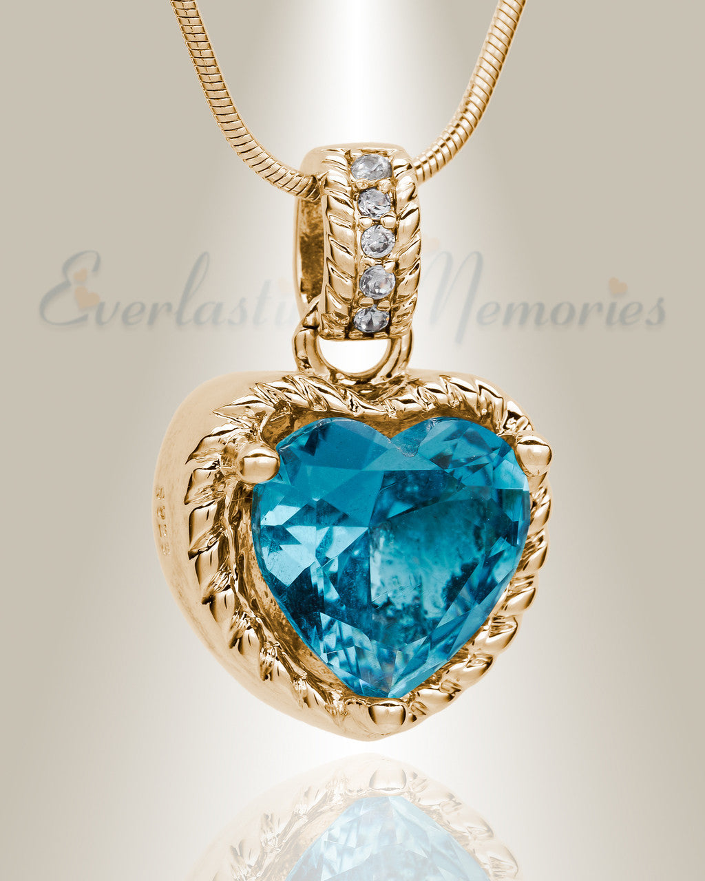 Gold Plated Sea of Hearts Cremation Jewelry