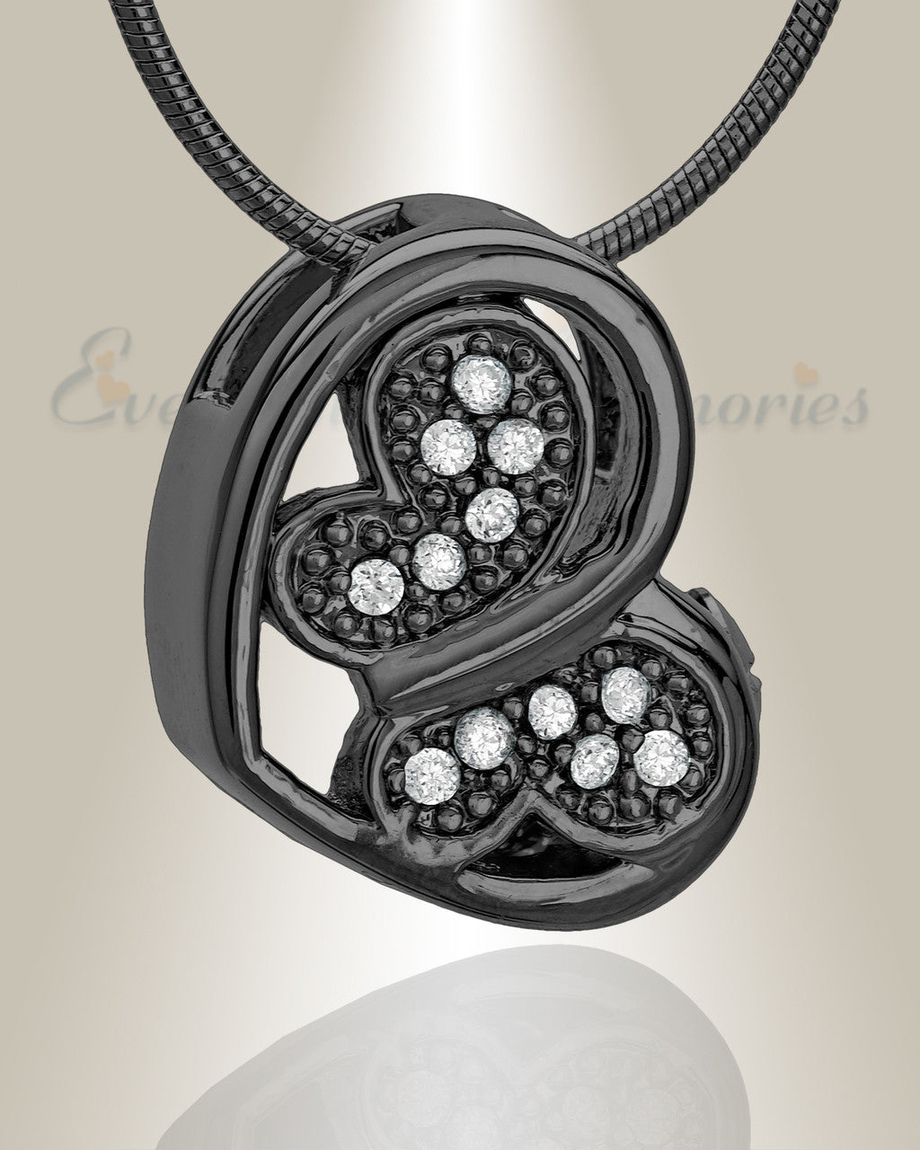 Black Spring Heart Cremation Jewelry