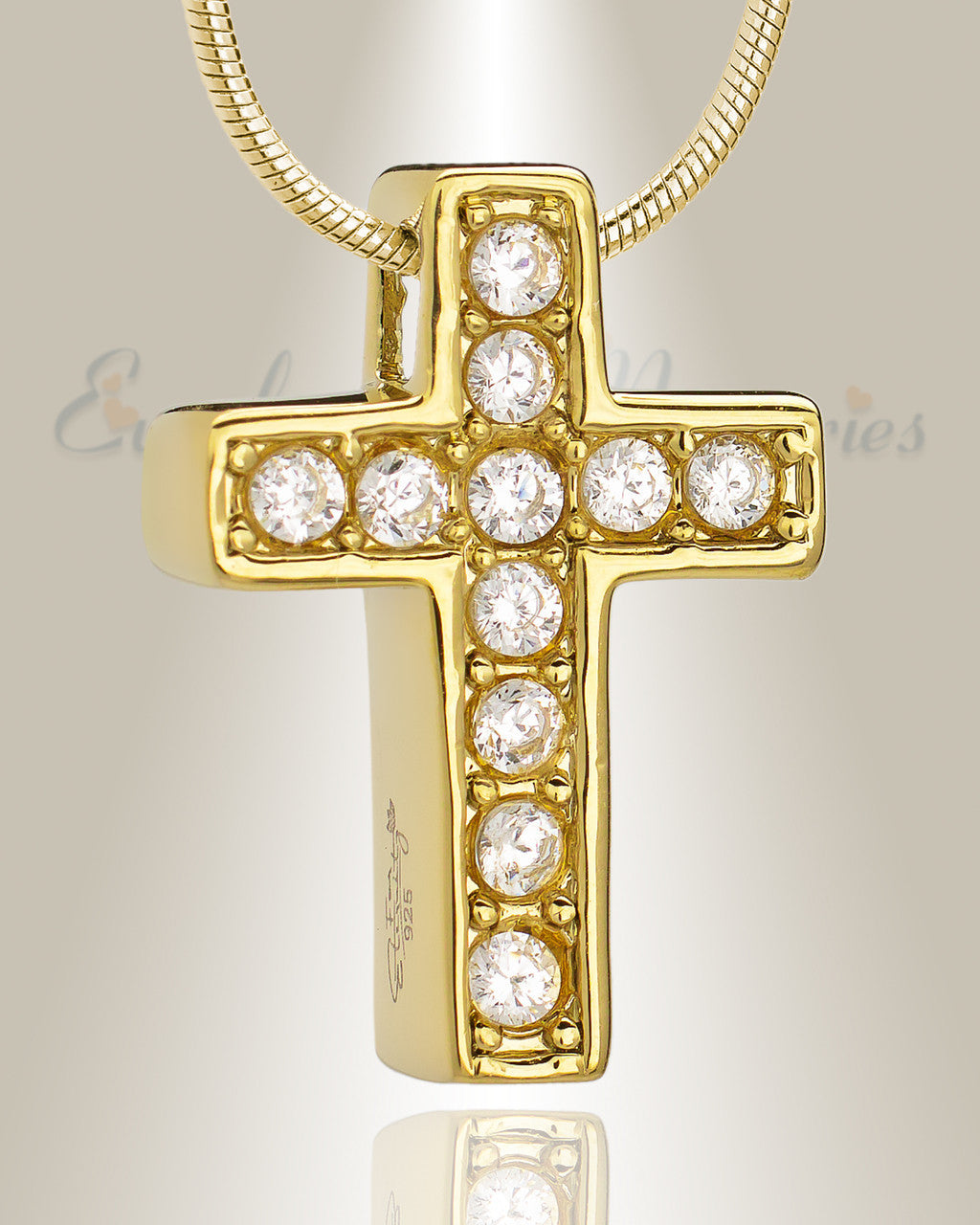 Gold Plated Hallmark Cross Memorial Jewelry