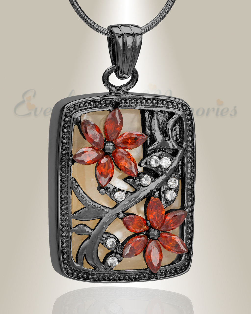 Black In Bloom Cremation Jewelry
