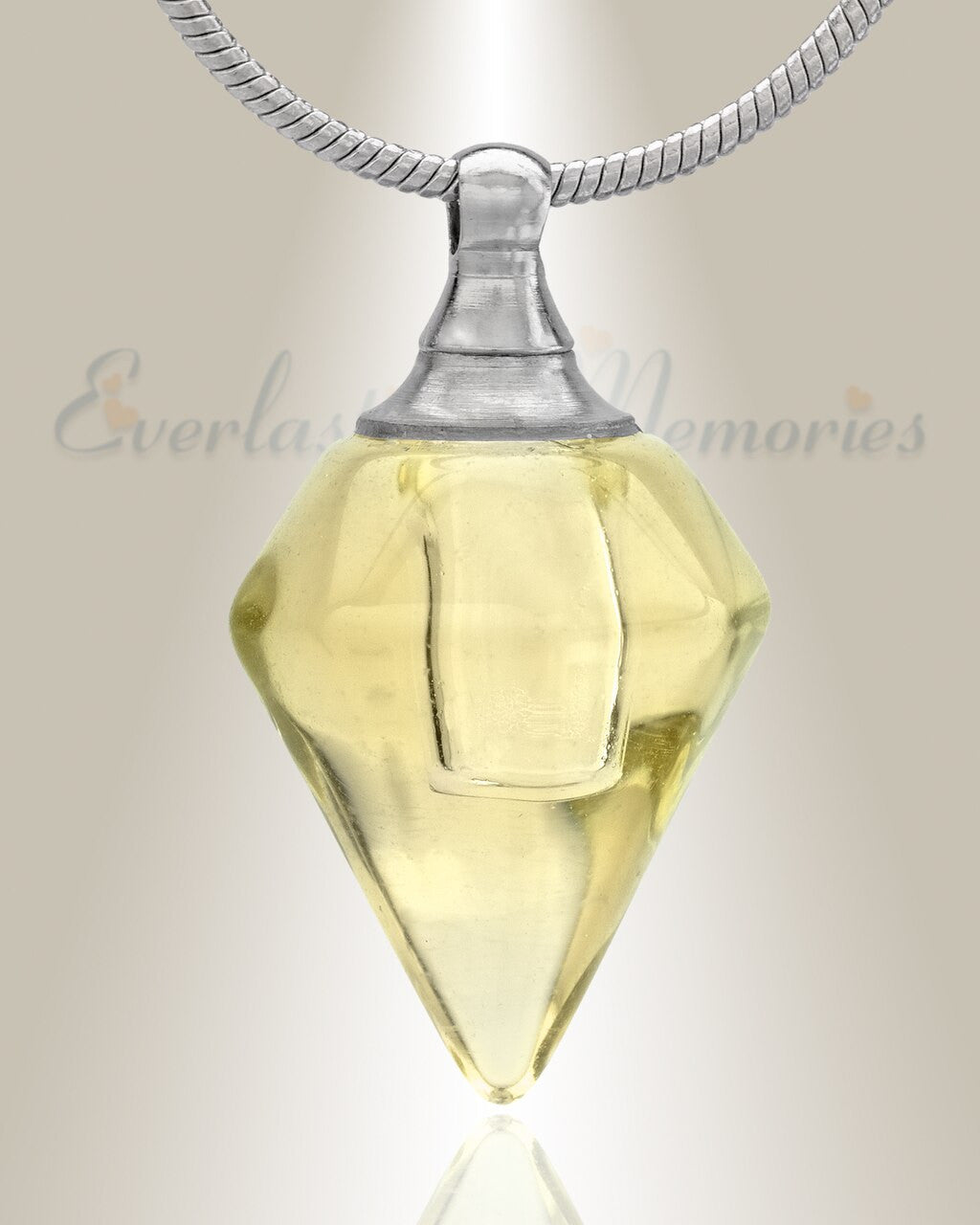 Glass Locket Yellow Tops Cremation Jewelry