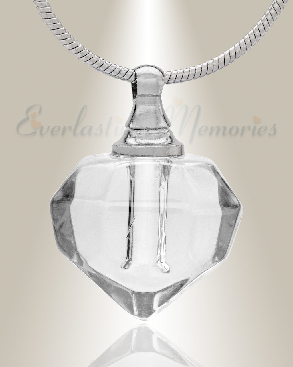 Glass Locket Clear Joyous Cremation Jewelry