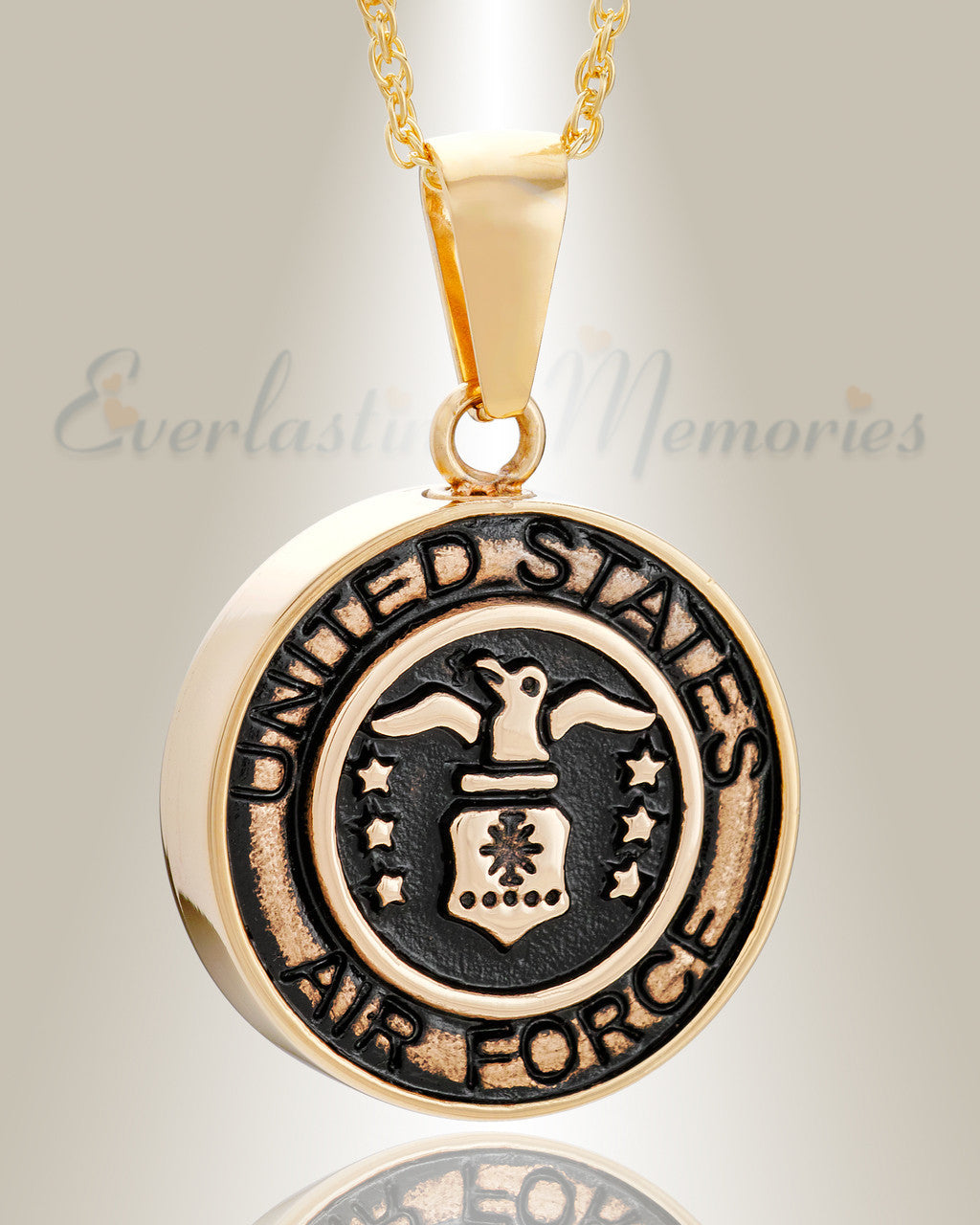Gold Plated Air Force Medal Pendant Keepsake