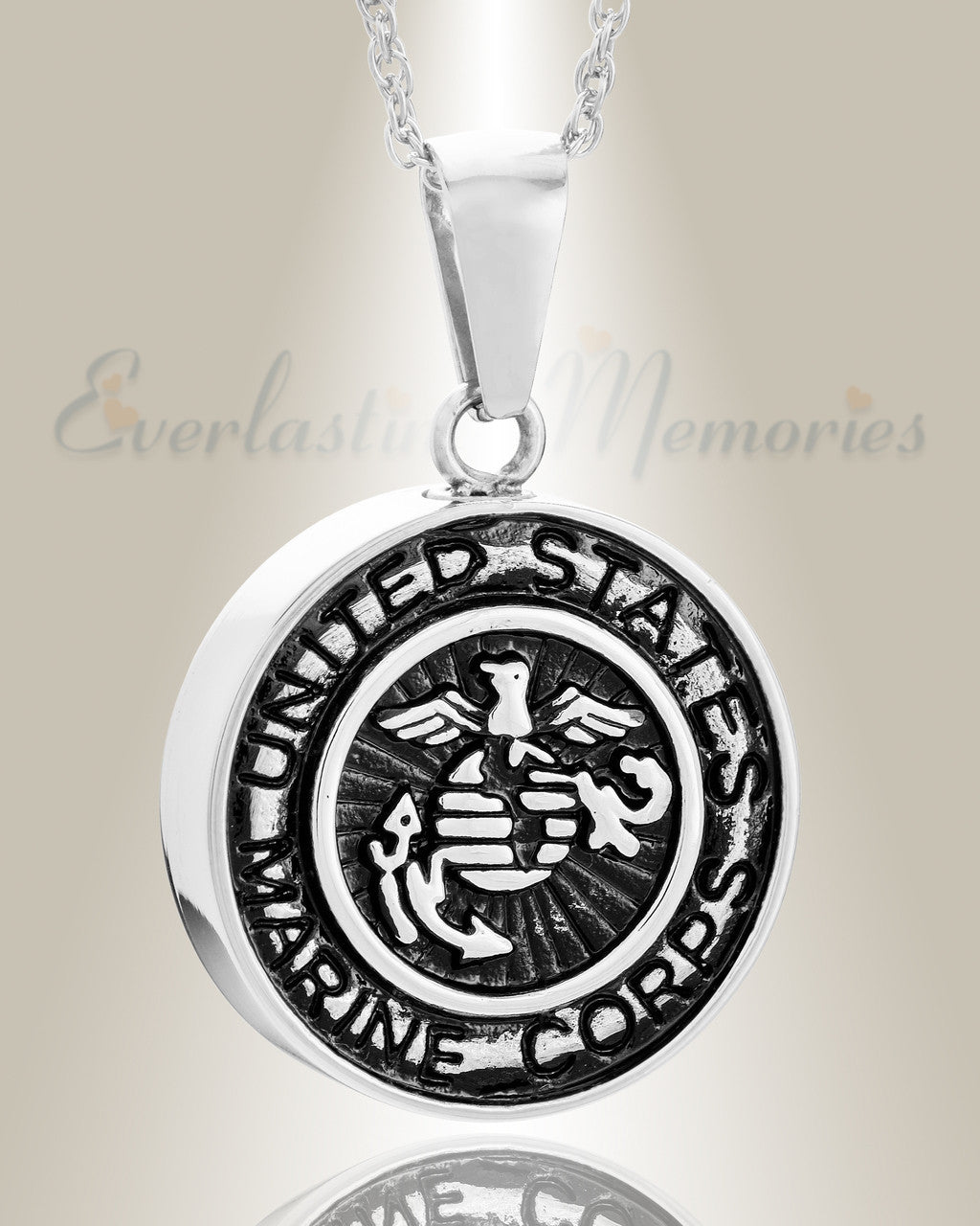 Stainless Steel Marines Medal Pendant Keepsake