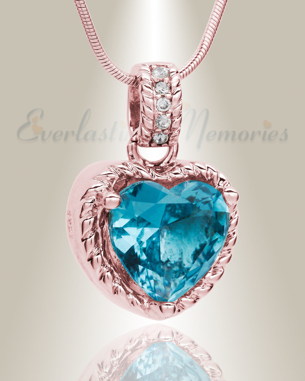 Rose Gold Sea of Hearts Cremation Jewelry