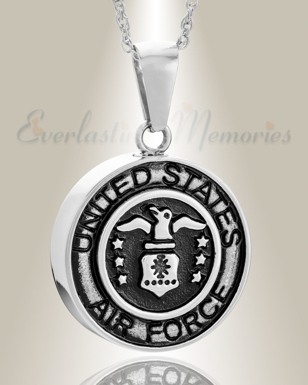 Stainless Steel Air Force Medal Pendant Keepsake
