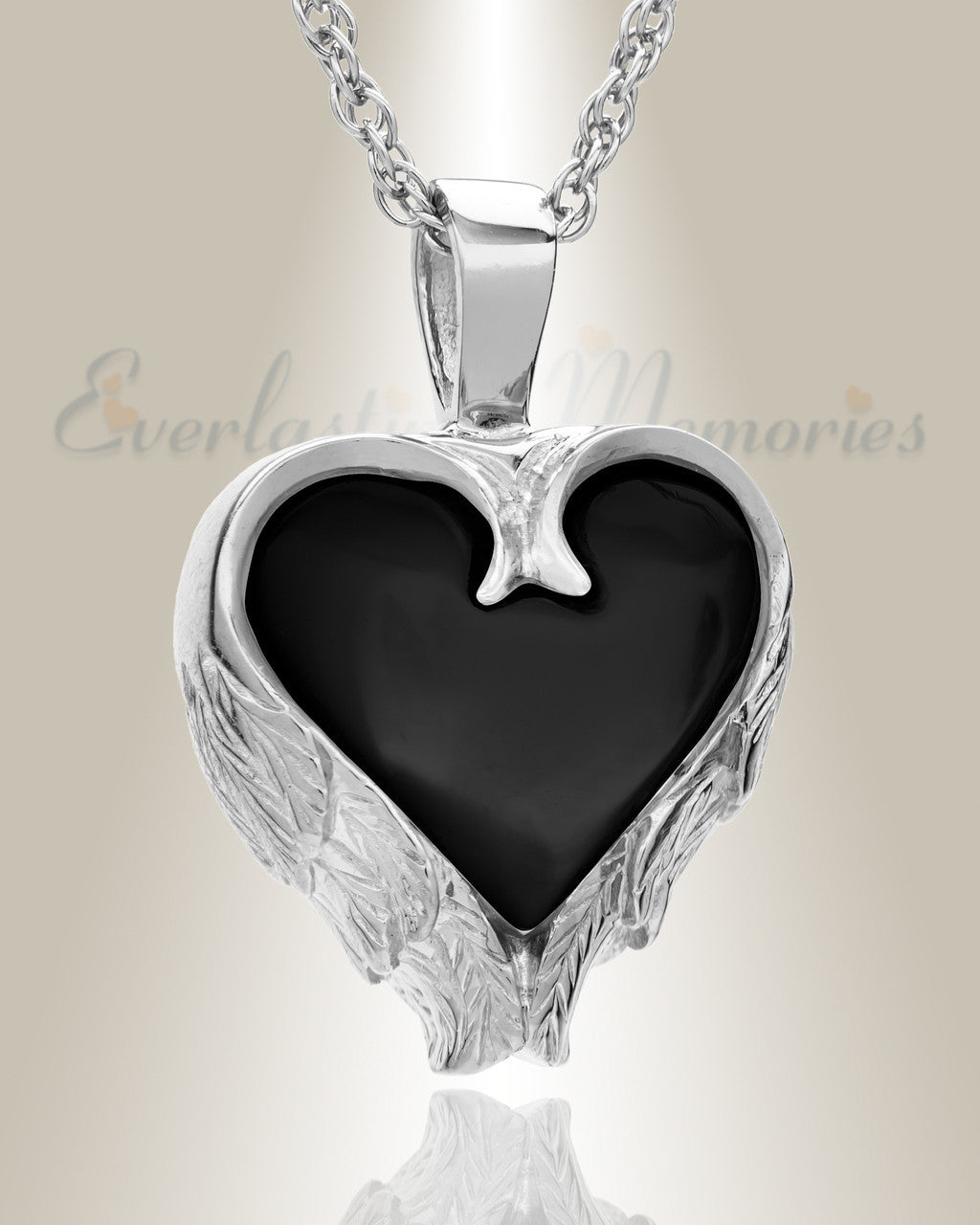 Sterling Silver Onyx Innocent Heart Cremation Pendant