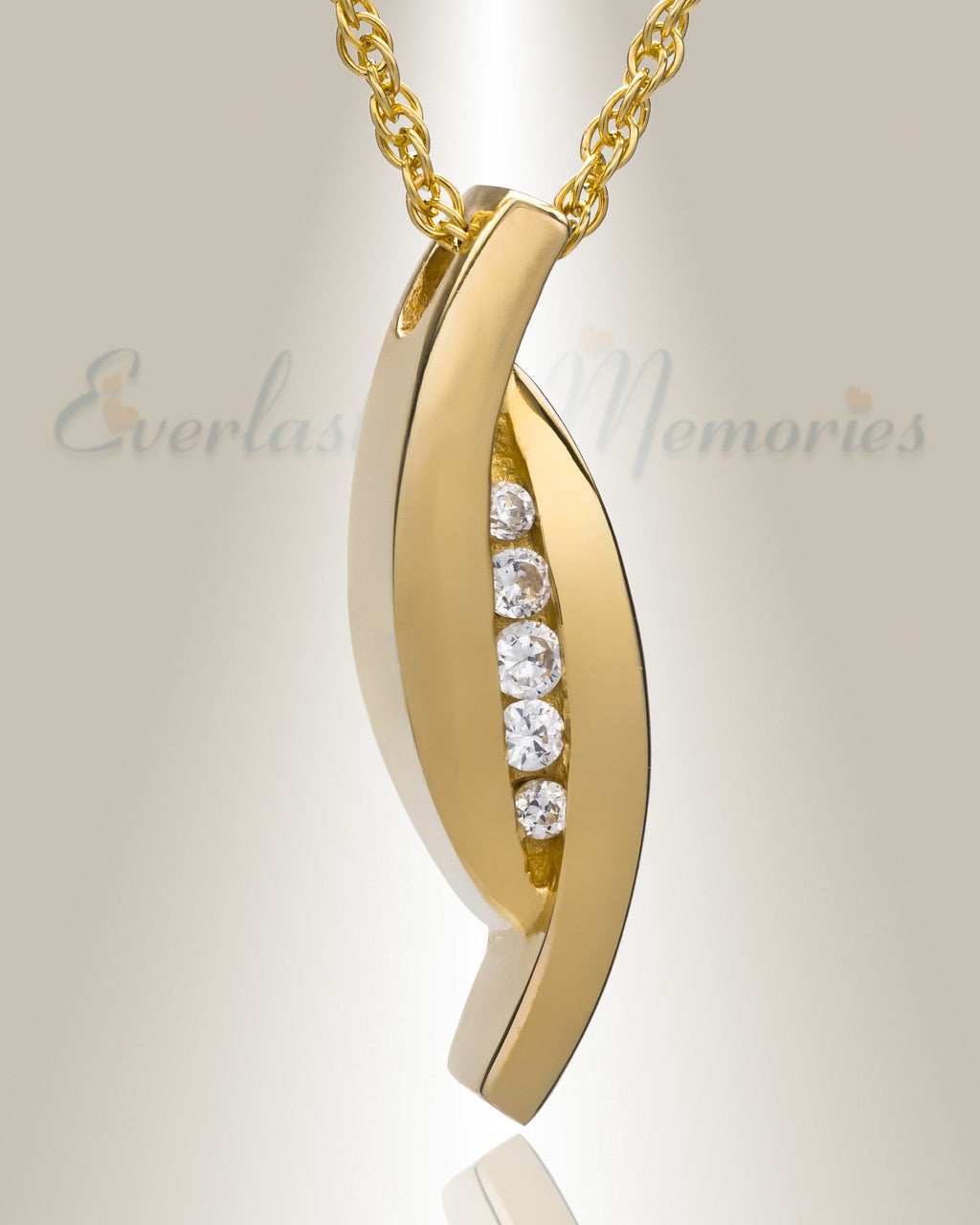 Everlasting Leaf 14K Gold Plated Urn Keepsake