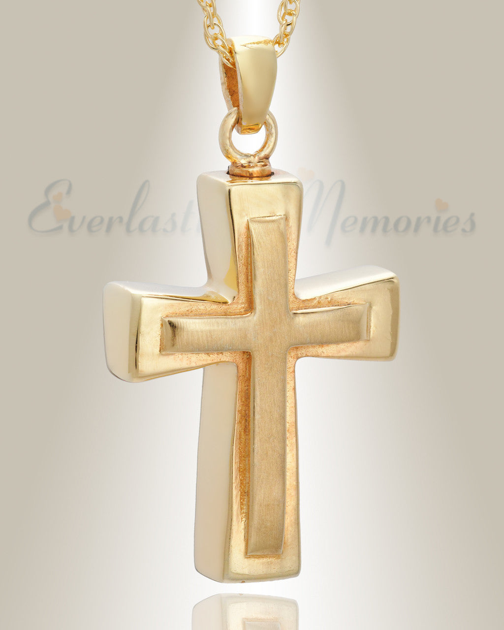 Gold Plated Double Cross Cremation Charm