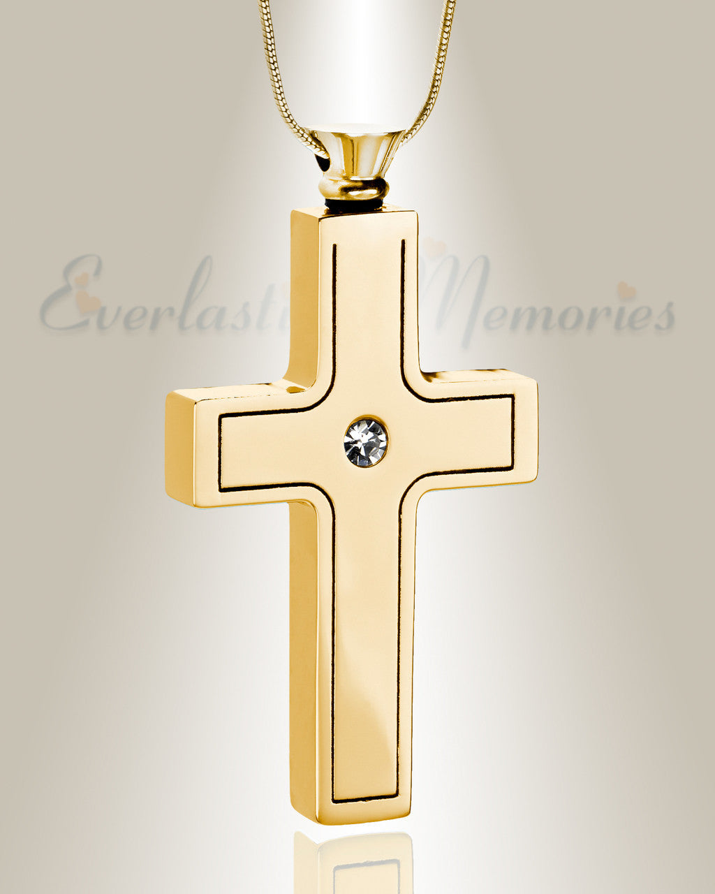 Gold Plated Dependable Cross Keepsake Urn Jewelry