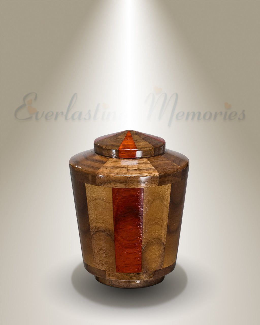 Trinity Urn in Black Walnut & Padauk-Keepsake