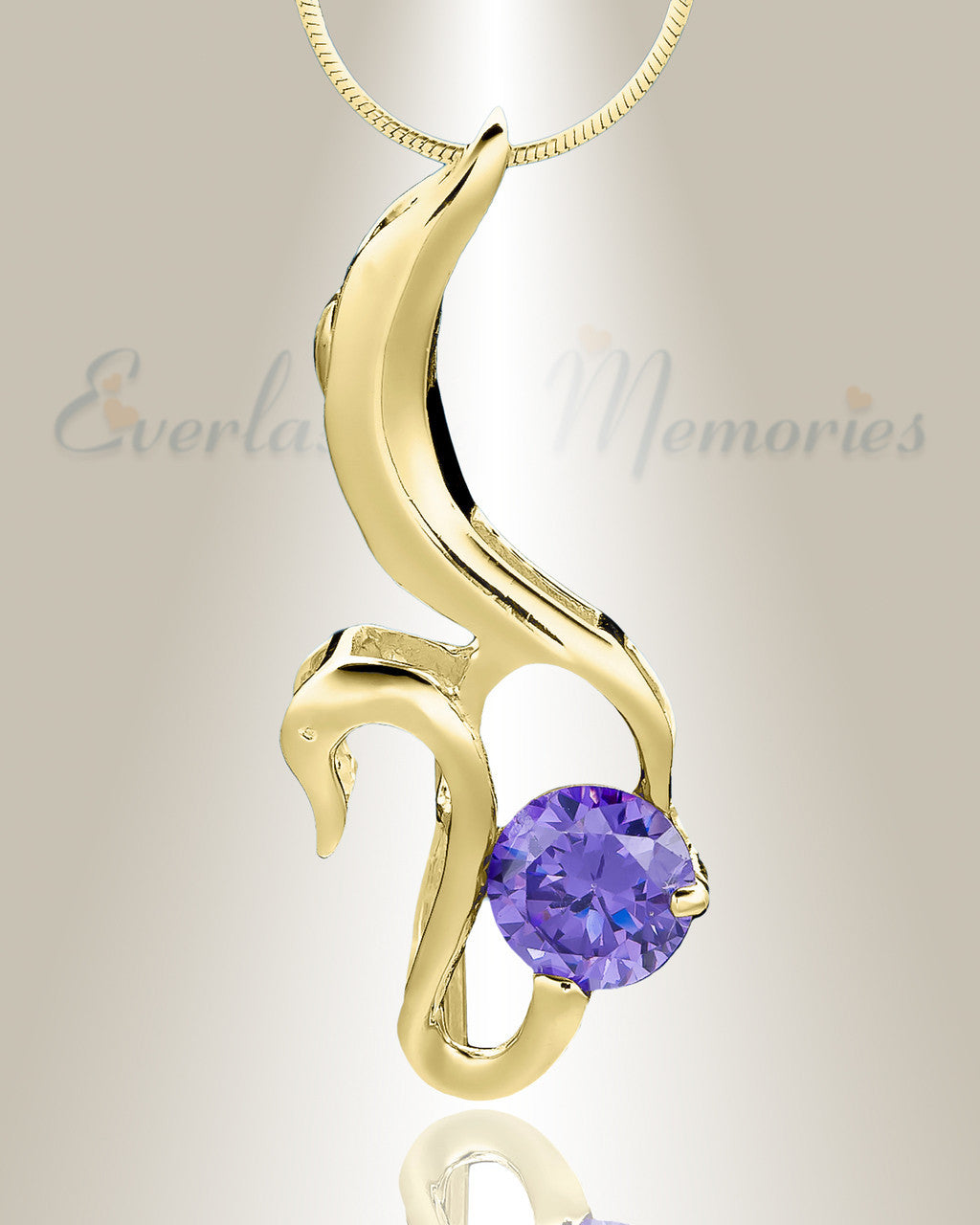 Gold Plated Simple Adoration Cremation Jewelry