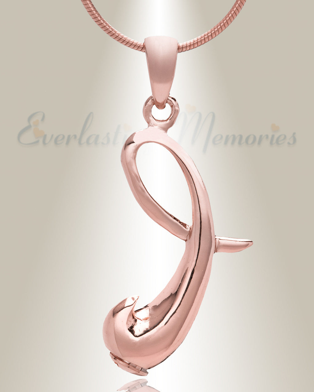 Rose Gold "I" Initial Cremation Jewelry