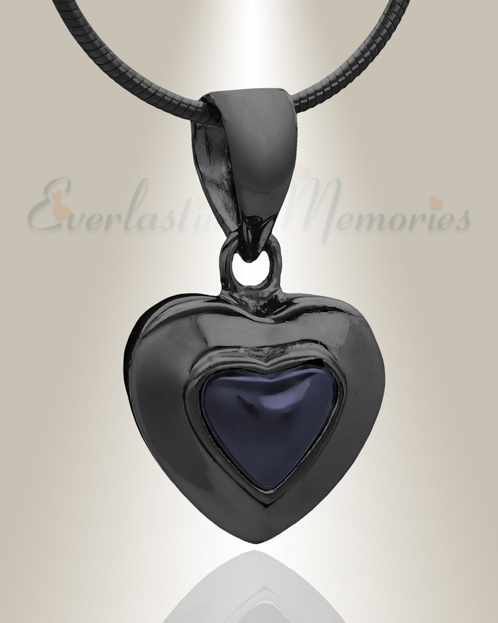 Black Fallen Heart Cremation Jewelry