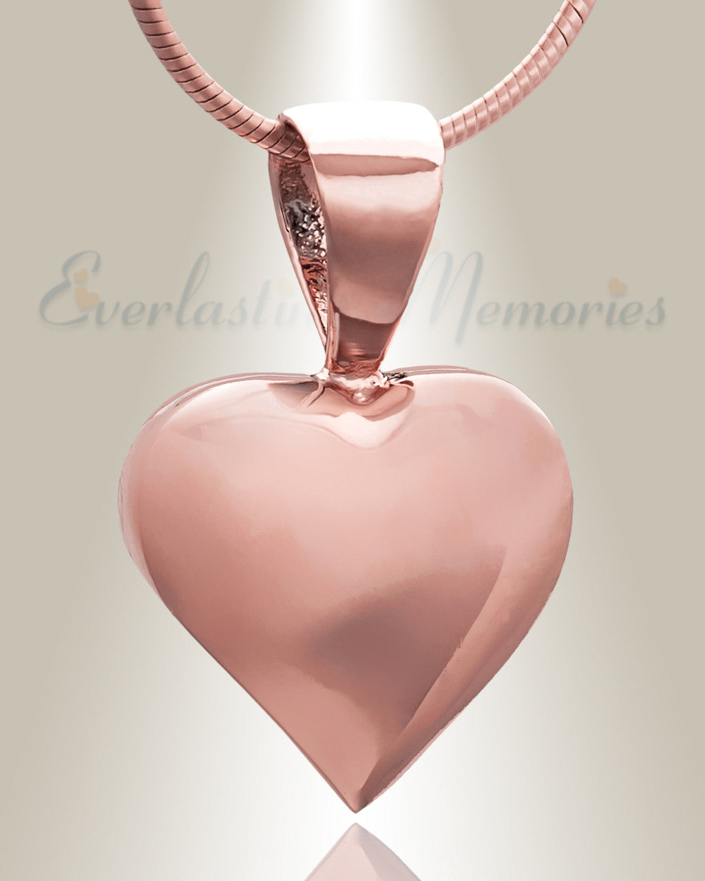 Rose Gold Caring Heart Cremation Jewelry