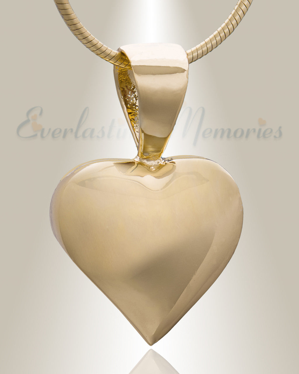 Gold Plated Caring Heart Cremation Jewelry