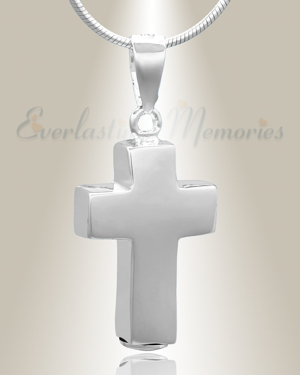 Silver Faithful Cross Cremation Jewelry