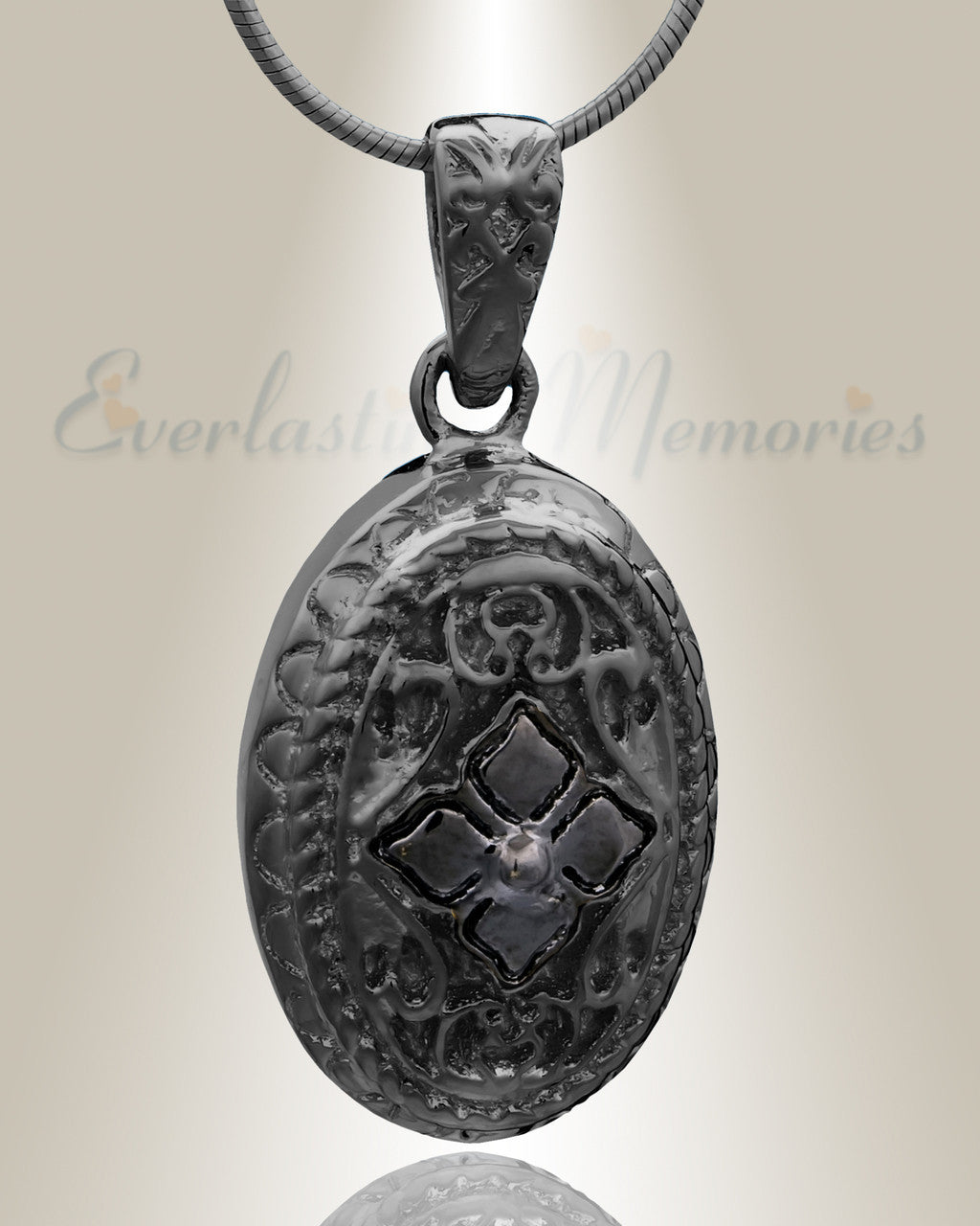 Black Eternal Round Cremation Jewelry