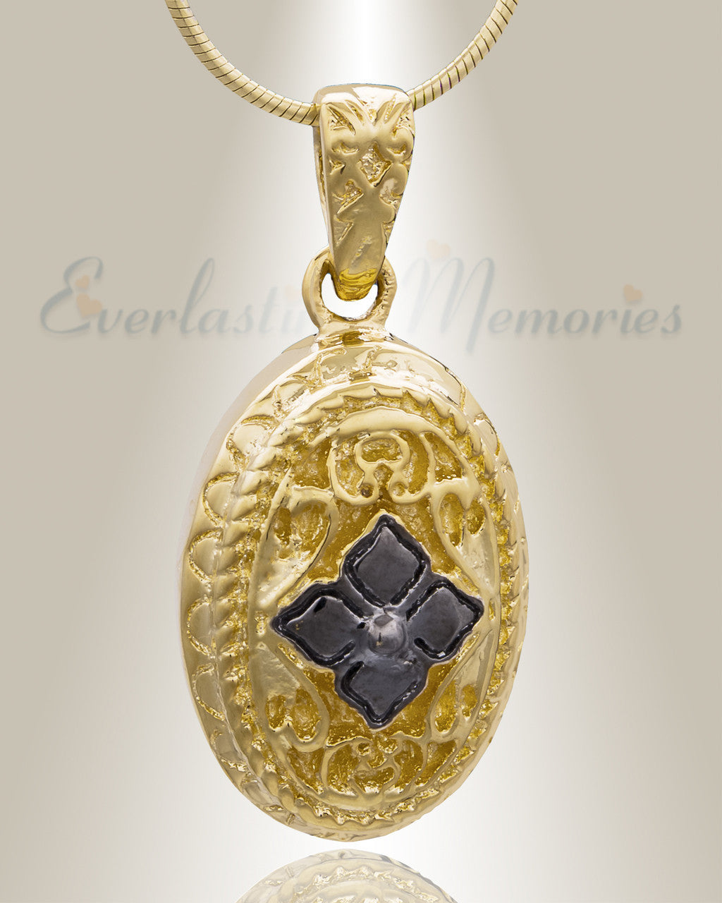 Gold Plated Eternal Round Cremation Jewelry