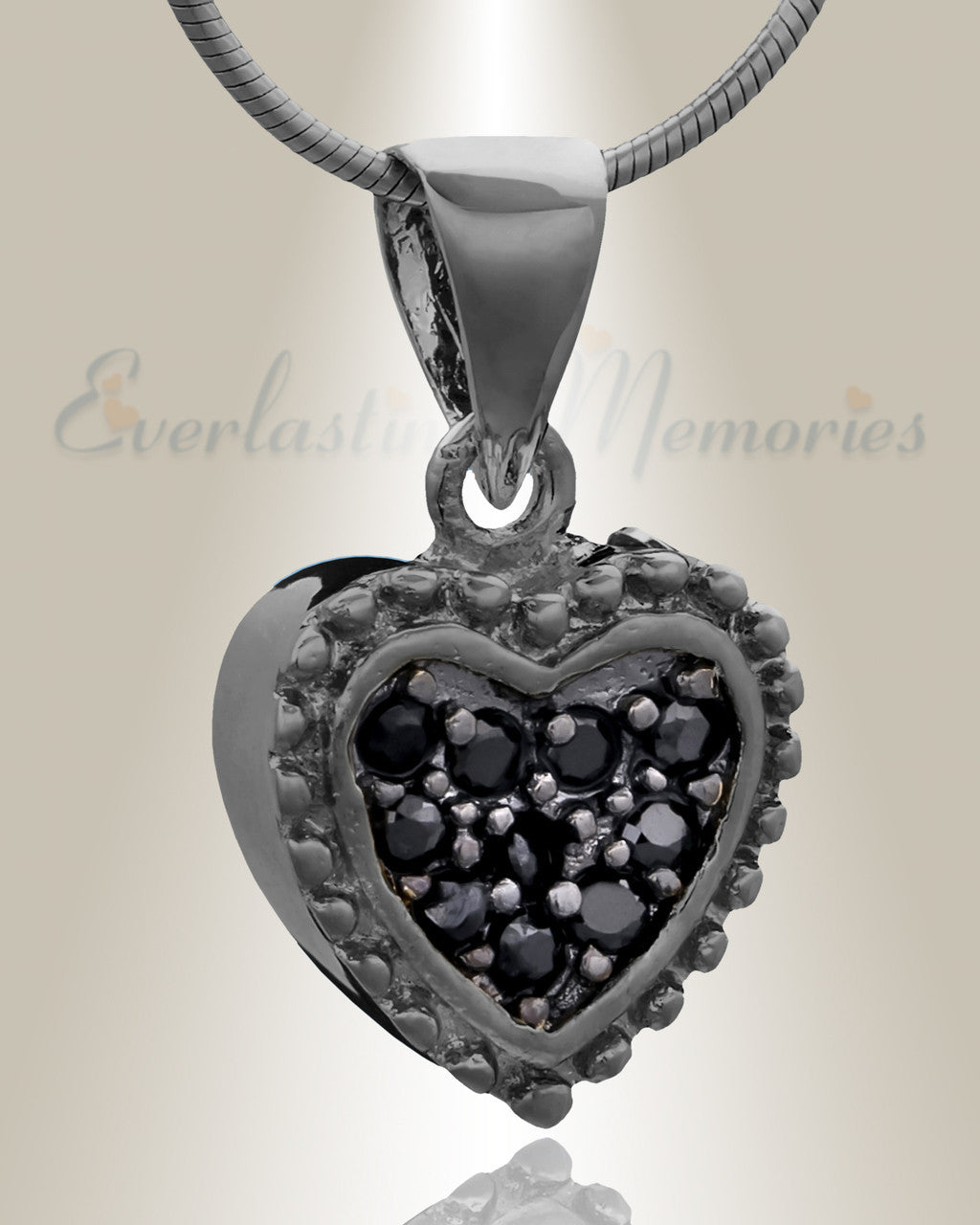 Black Merry Heart Cremation Jewelry