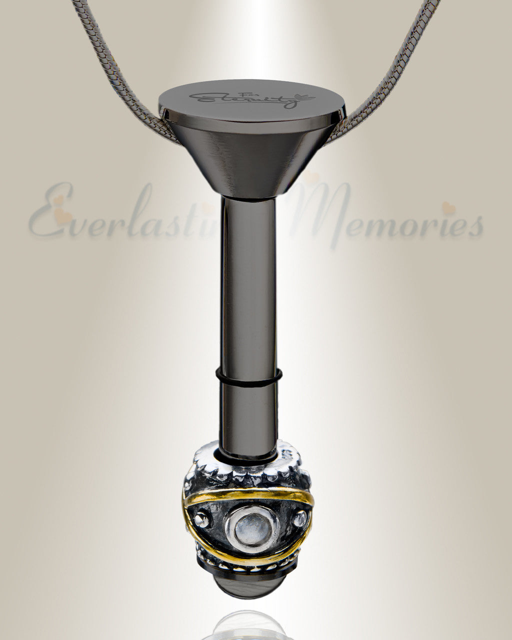 Black Plated Millenium Ash Pendant with Optimistic Charm