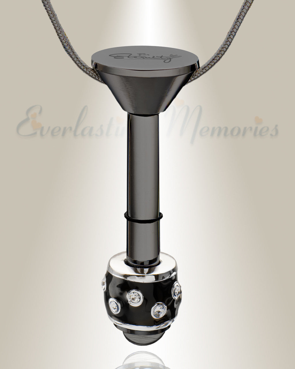 Black Plated Millenium Ash Pendant with Refined Charm