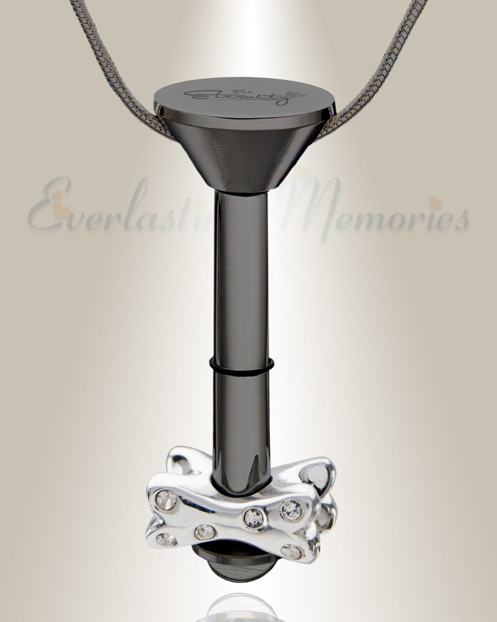 Black Plated Millenium Ash Pendant with Fanciful Bone Charm