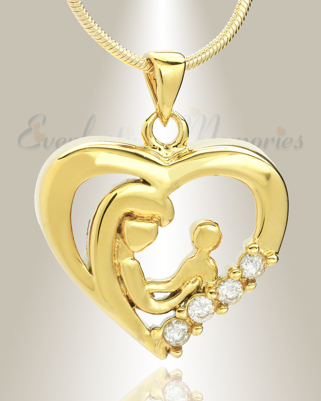 Gold Plated Nurturing Heart Memorial Jewelry
