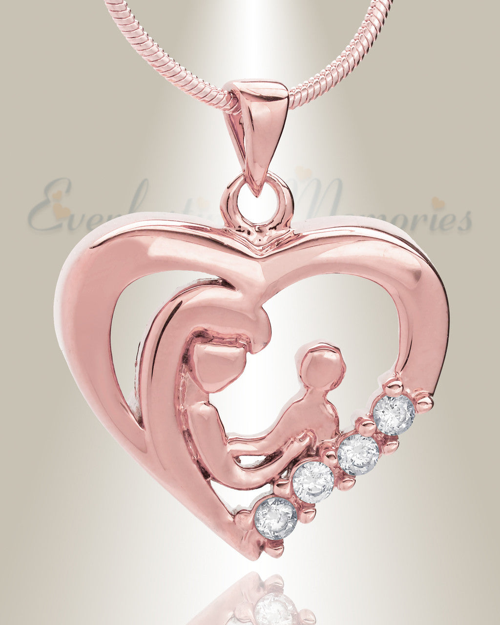 Rose Gold Nurturing Heart Memorial Jewelry